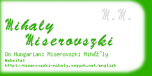 mihaly miserovszki business card